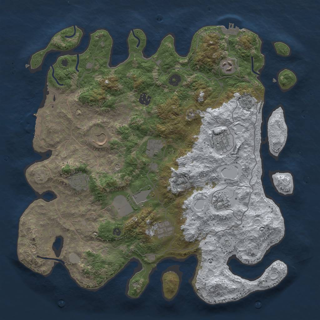 Rust Map: Procedural Map, Size: 4000, Seed: 5894, 19 Monuments