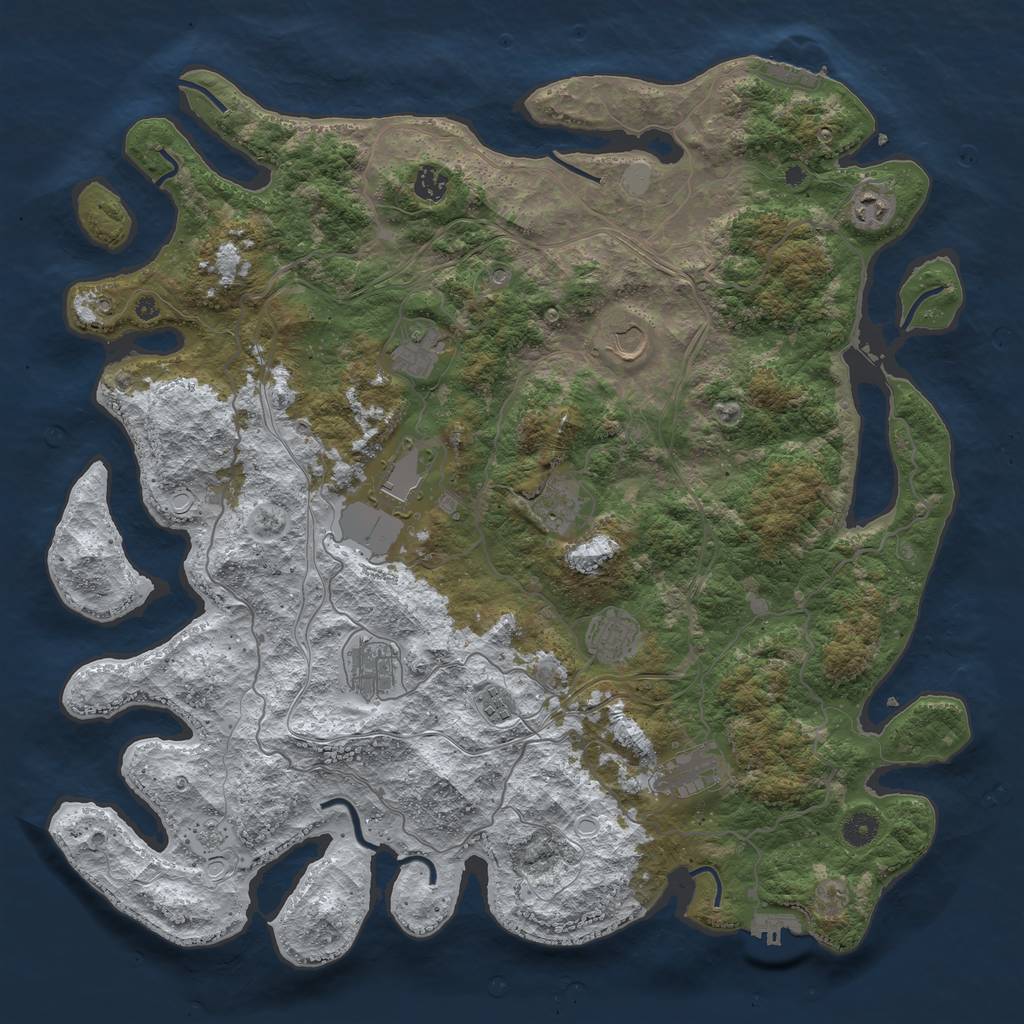 Rust Map: Procedural Map, Size: 4500, Seed: 17543, 19 Monuments