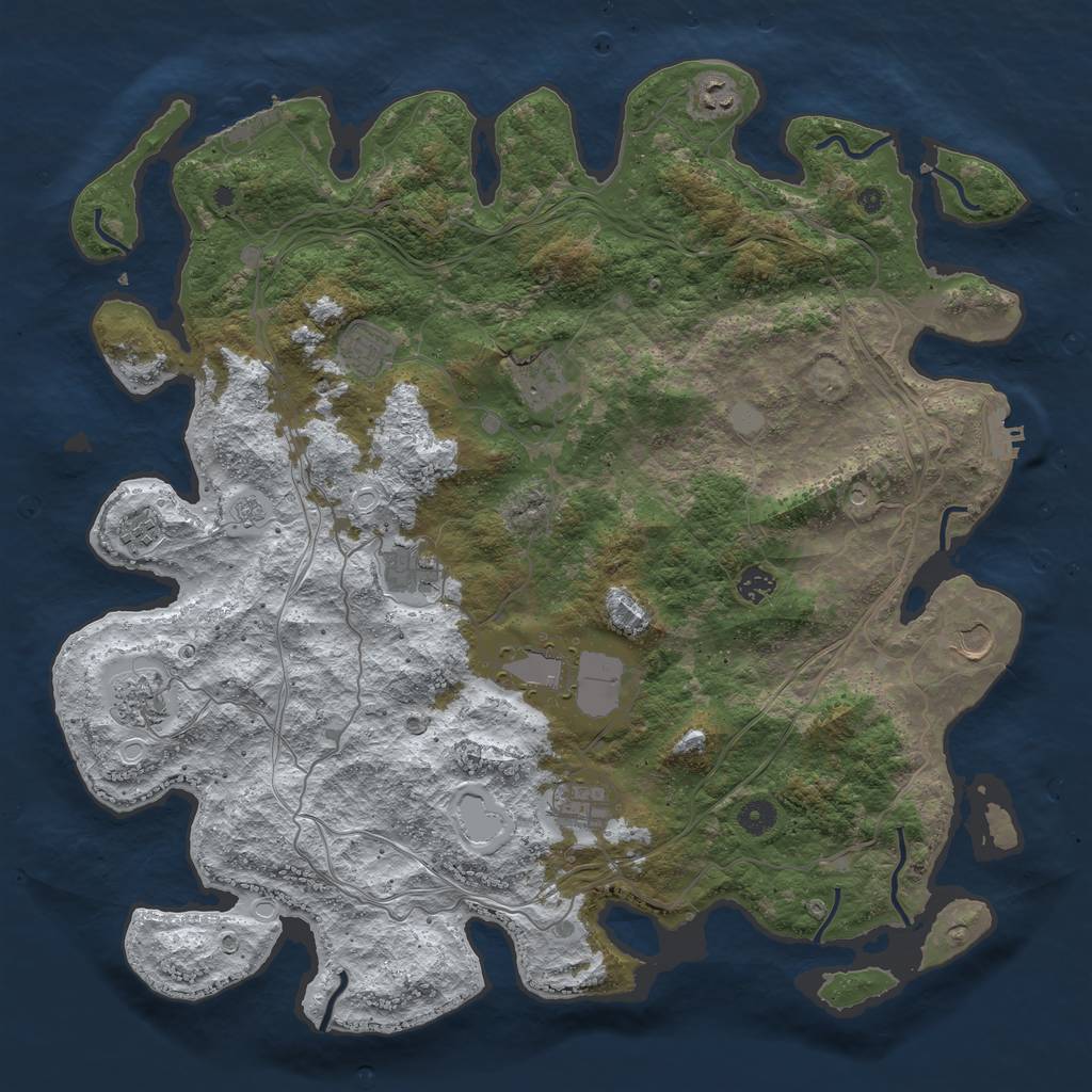 Rust Map: Procedural Map, Size: 4500, Seed: 7758, 19 Monuments