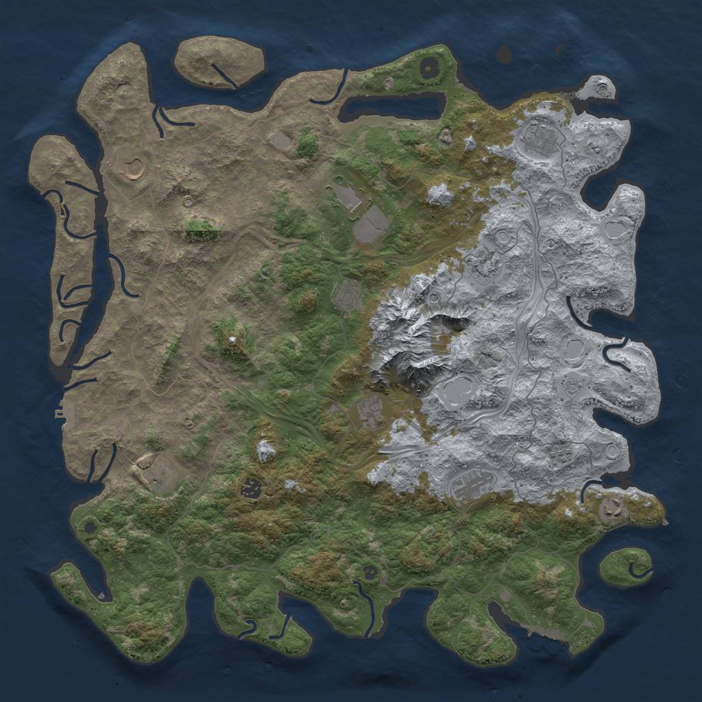 Rust Map: Procedural Map, Size: 5000, Seed: 88998, 20 Monuments