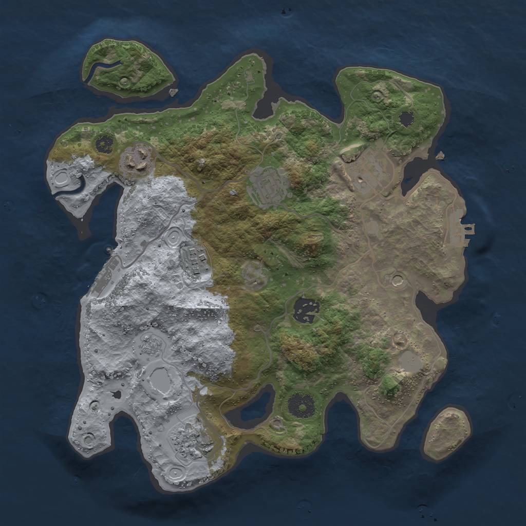 Rust Map: Procedural Map, Size: 3000, Seed: 31827, 15 Monuments