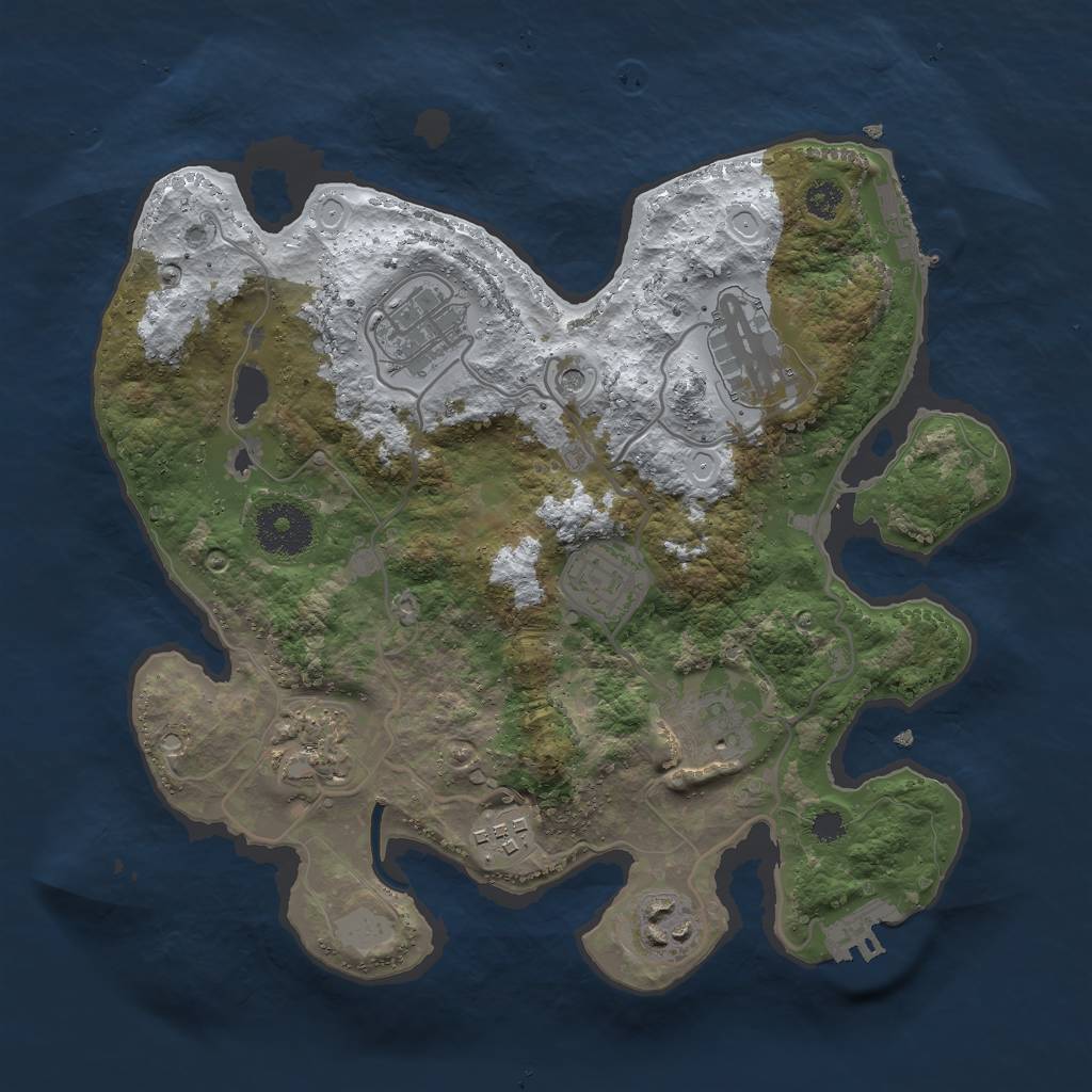 Rust Map: Procedural Map, Size: 3000, Seed: 29839, 15 Monuments
