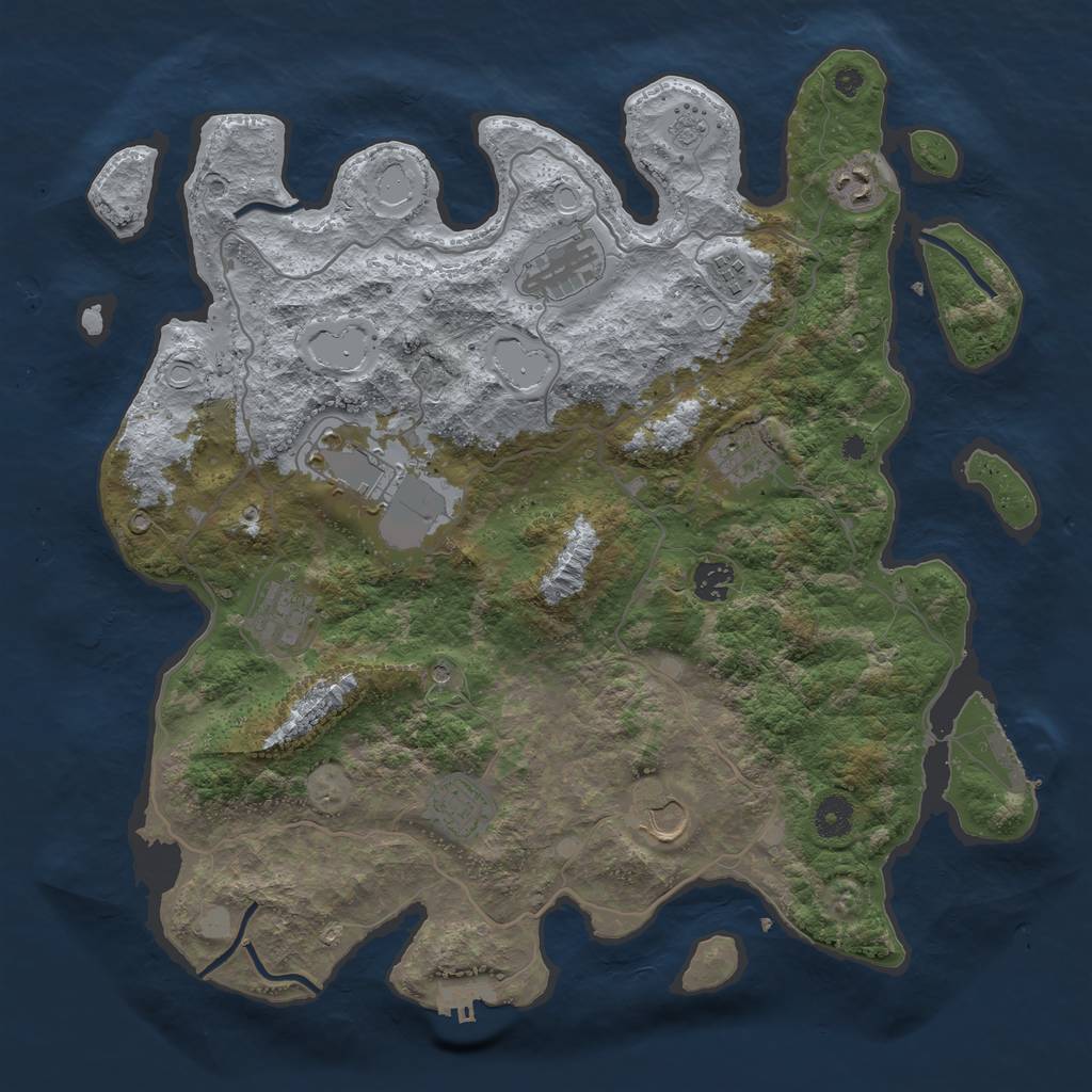 Rust Map: Procedural Map, Size: 4000, Seed: 16798, 18 Monuments