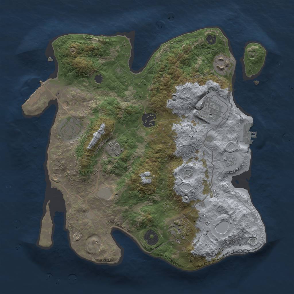 Rust Map: Procedural Map, Size: 3000, Seed: 7157, 15 Monuments