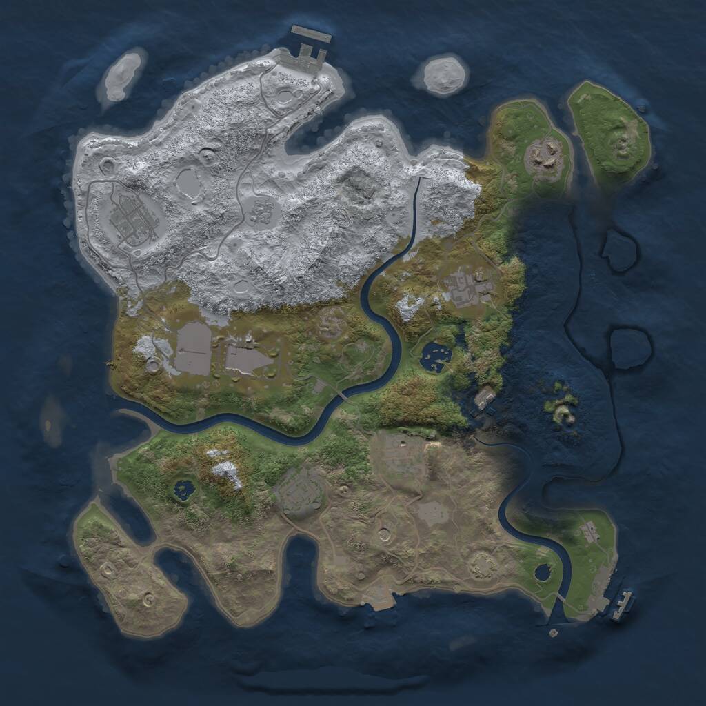 Rust Map: Procedural Map, Size: 3530, Seed: 131313, 14 Monuments