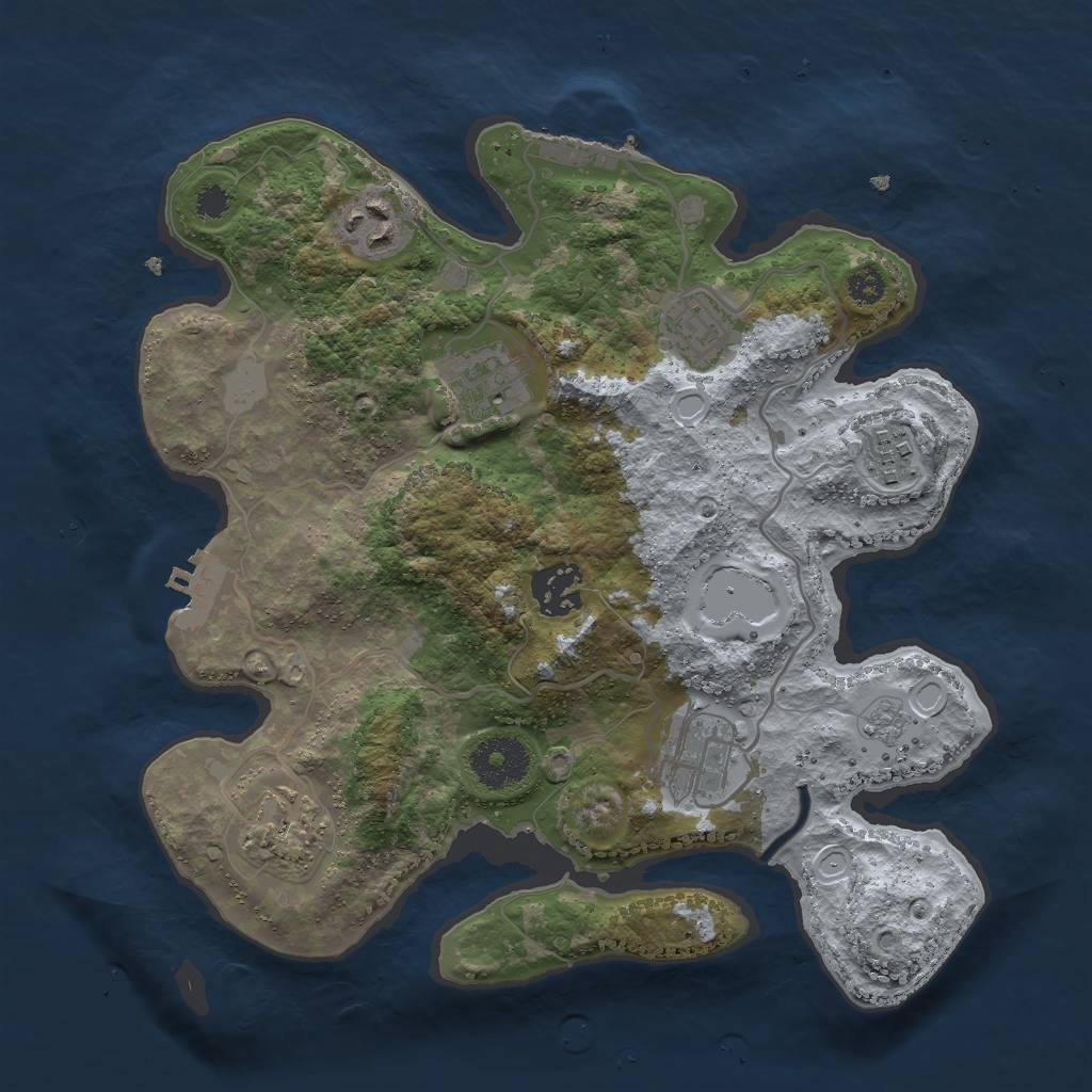 Rust Map: Procedural Map, Size: 3000, Seed: 27534, 15 Monuments