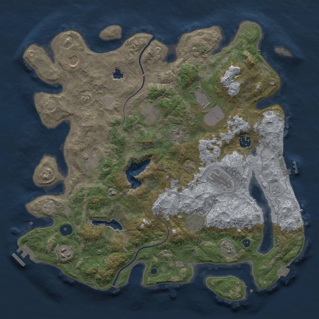 Rust Map: Procedural Map, Size: 4000, Seed: 2791885, 15 Monuments