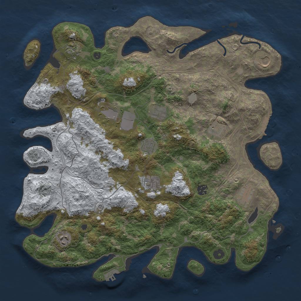 Rust Map: Procedural Map, Size: 4250, Seed: 2345432, 20 Monuments