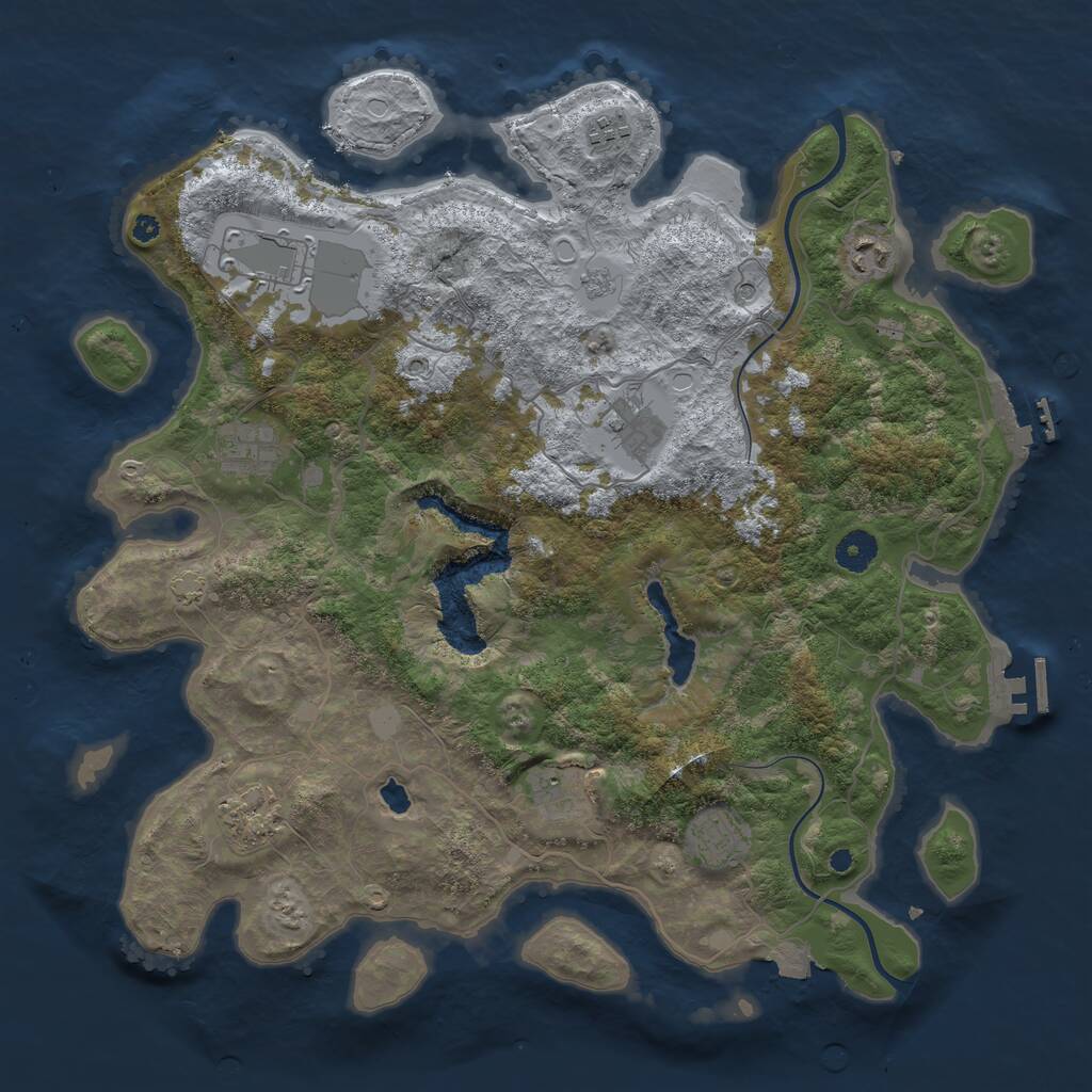 Rust Map: Procedural Map, Size: 4000, Seed: 16937, 14 Monuments