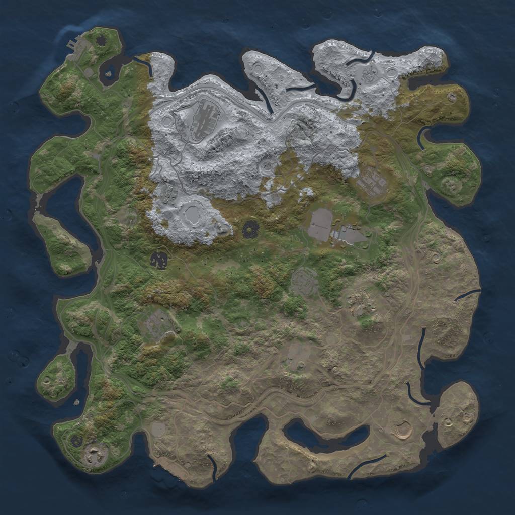 Rust Map: Procedural Map, Size: 4250, Seed: 1851413964, 20 Monuments