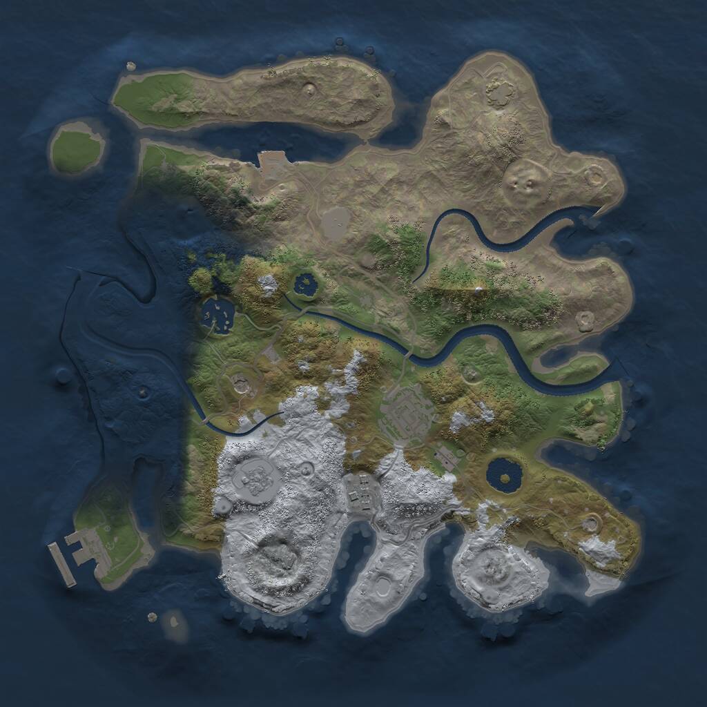 Rust Map: Procedural Map, Size: 3000, Seed: 45423, 8 Monuments