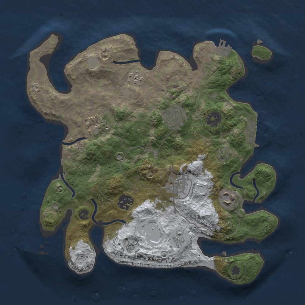 Rust Map: Procedural Map, Size: 3000, Seed: 1072022, 15 Monuments