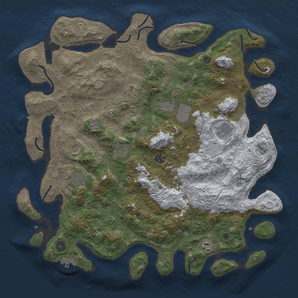 Rust Map: Procedural Map, Size: 4350, Seed: 128, 17 Monuments