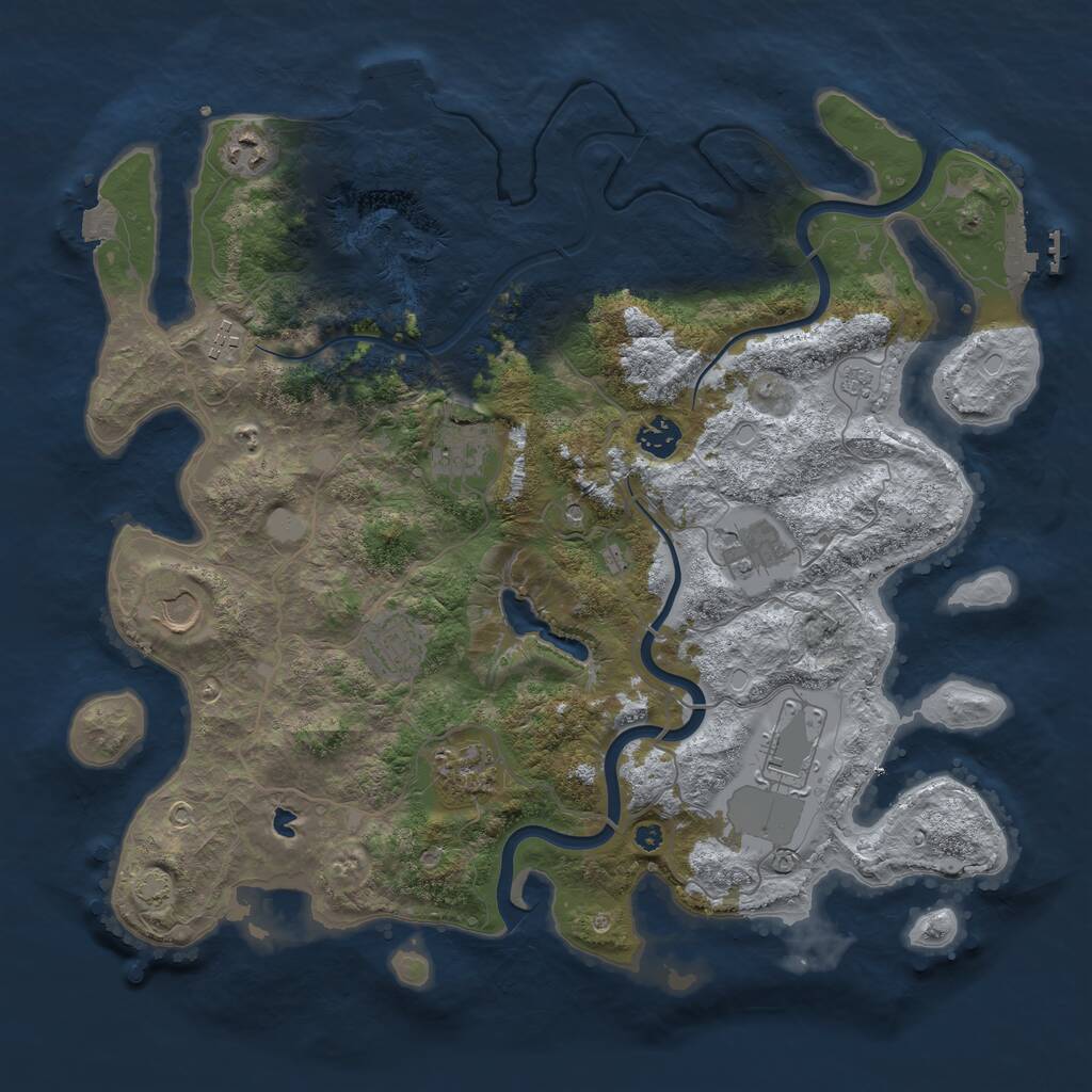 Rust Map: Procedural Map, Size: 4000, Seed: 1540598223, 15 Monuments