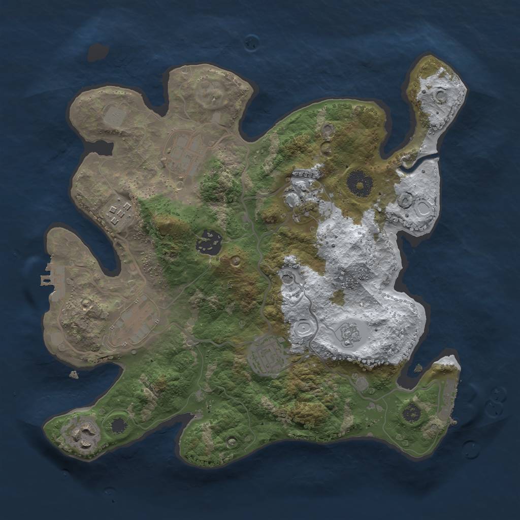 Rust Map: Procedural Map, Size: 3000, Seed: 1992210635, 16 Monuments