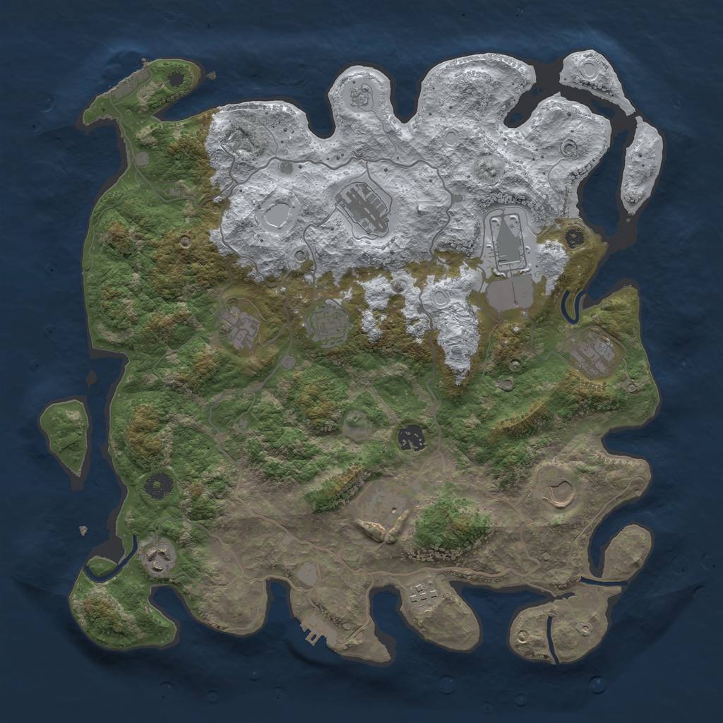 Rust Map: Procedural Map, Size: 4000, Seed: 17081359, 19 Monuments