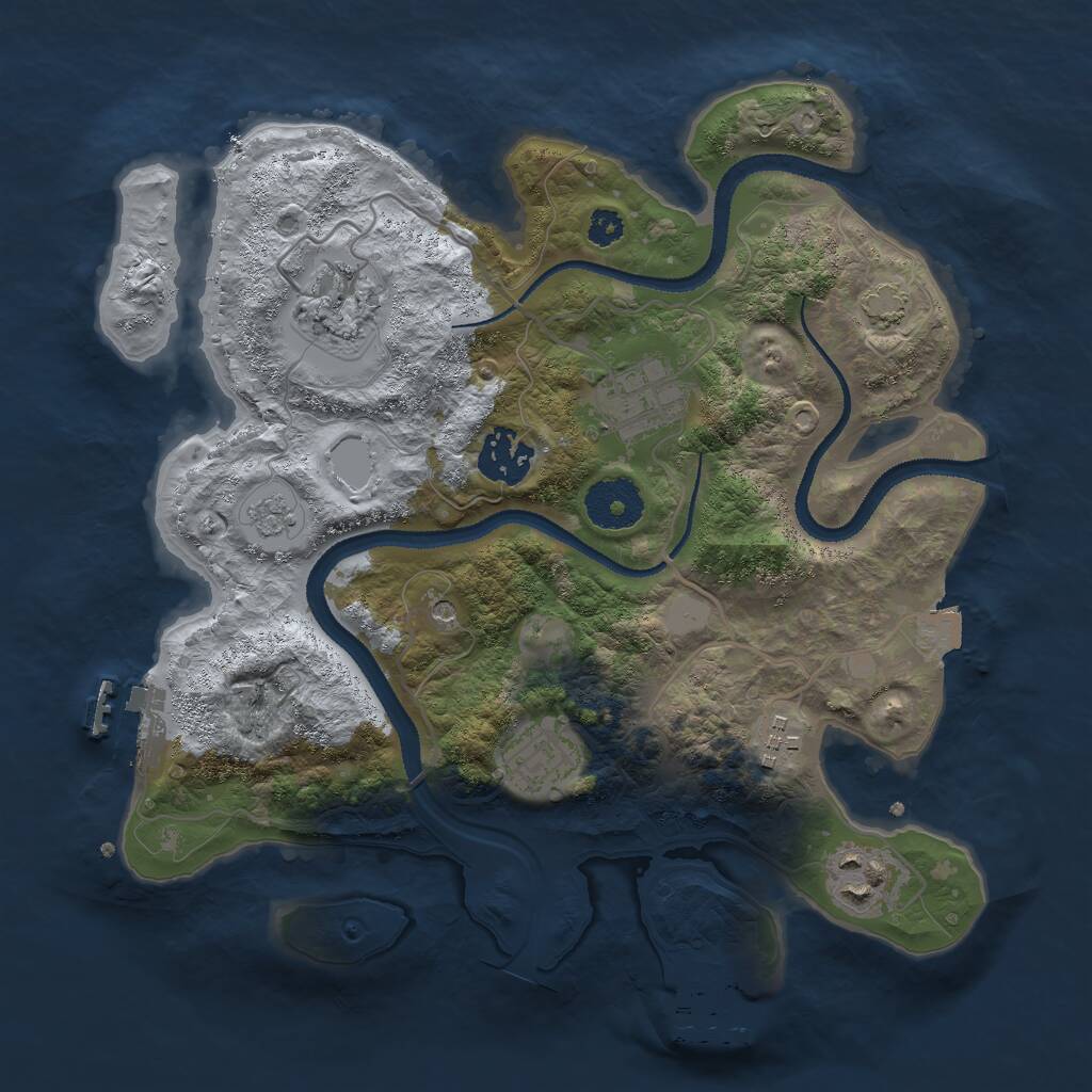 Rust Map: Procedural Map, Size: 3000, Seed: 13764, 12 Monuments