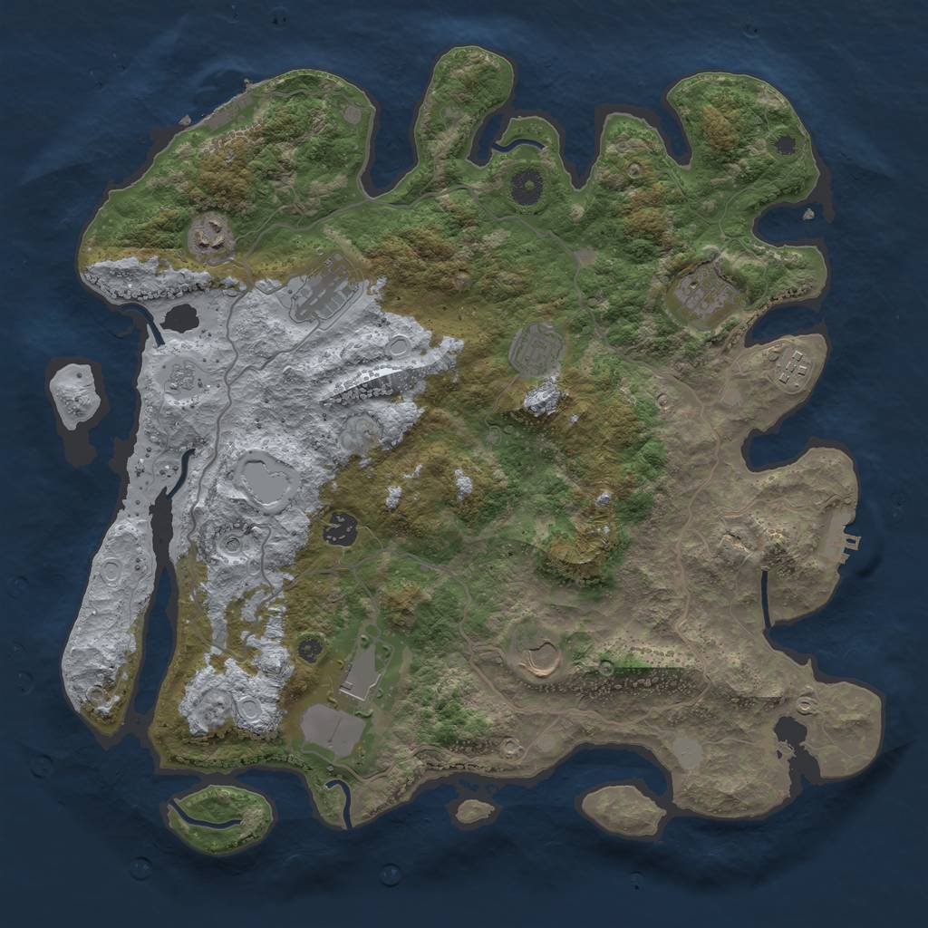 Rust Map: Procedural Map, Size: 4000, Seed: 539, 17 Monuments