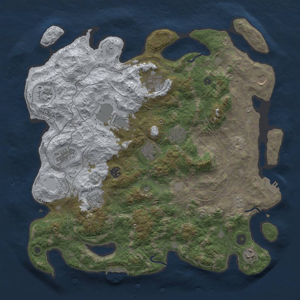 Rust Map: Procedural Map, Size: 4250, Seed: 1669879249, 20 Monuments