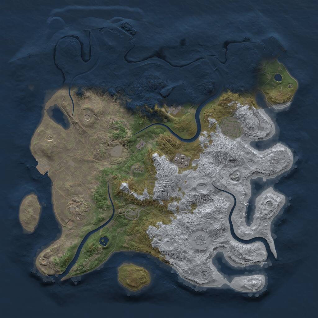 Rust Map: Procedural Map, Size: 3333, Seed: 4200, 10 Monuments