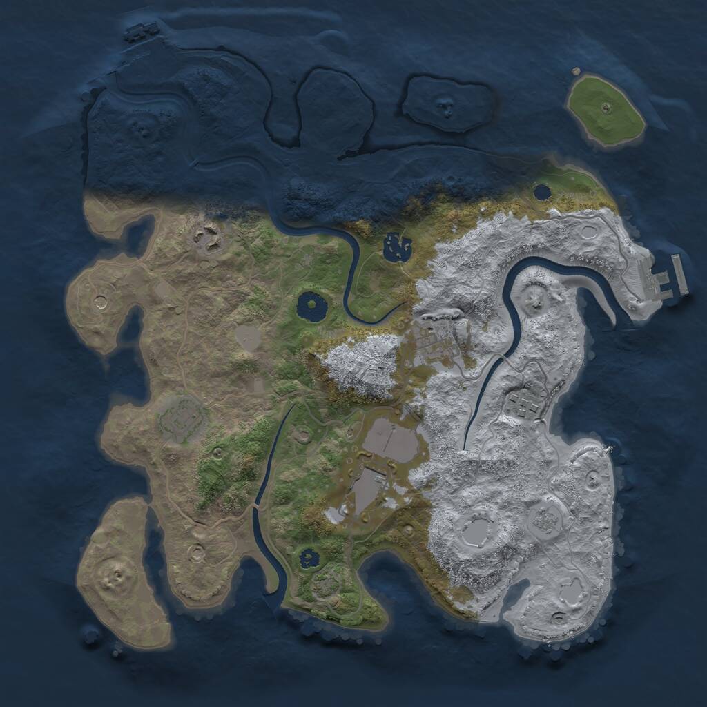 Rust Map: Procedural Map, Size: 3500, Seed: 23579, 12 Monuments