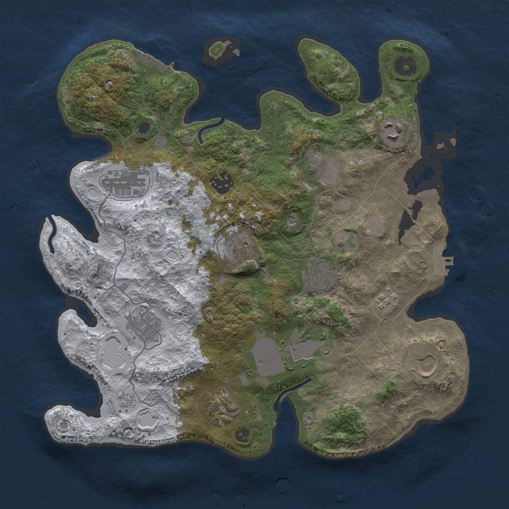 Rust Map: Procedural Map, Size: 3500, Seed: 604063259, 20 Monuments