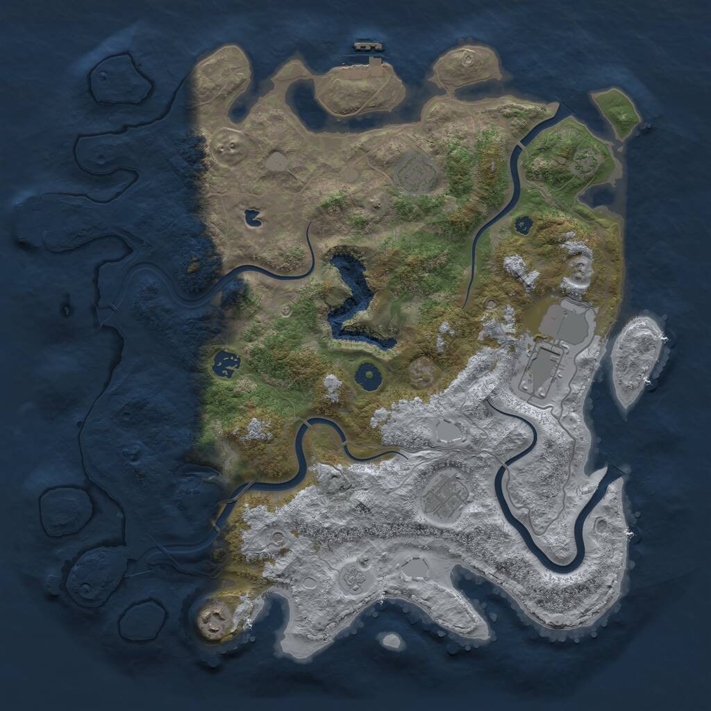 Rust Map: Procedural Map, Size: 4000, Seed: 1612436262, 11 Monuments