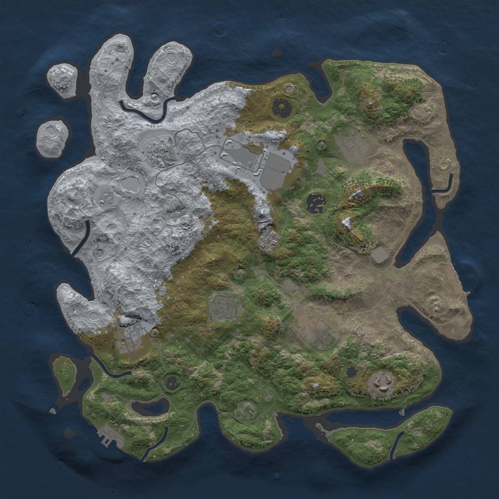 Rust Map: Procedural Map, Size: 3750, Seed: 1761040647, 17 Monuments