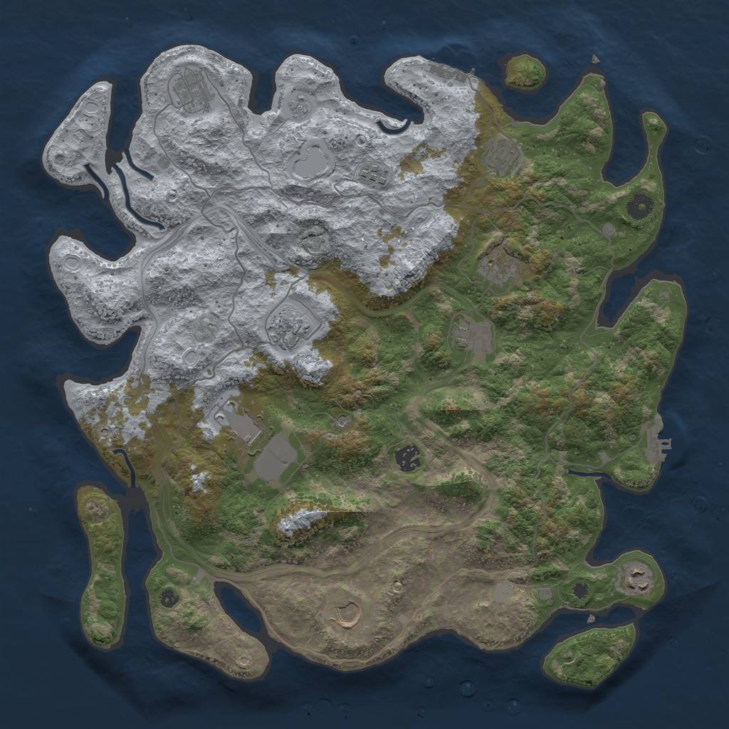 Rust Map: Procedural Map, Size: 4250, Seed: 644888237, 19 Monuments