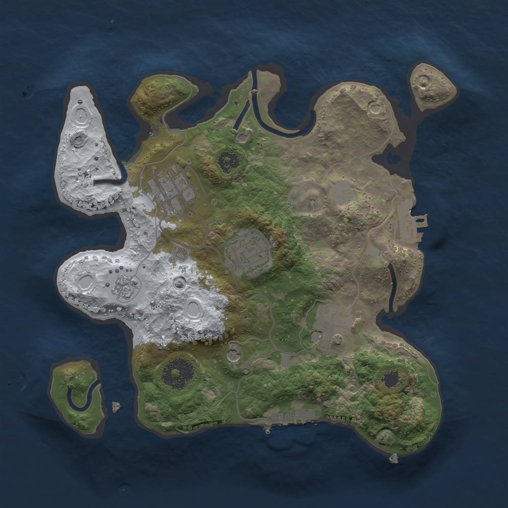 Rust Map: Procedural Map, Size: 2500, Seed: 799796500, 12 Monuments