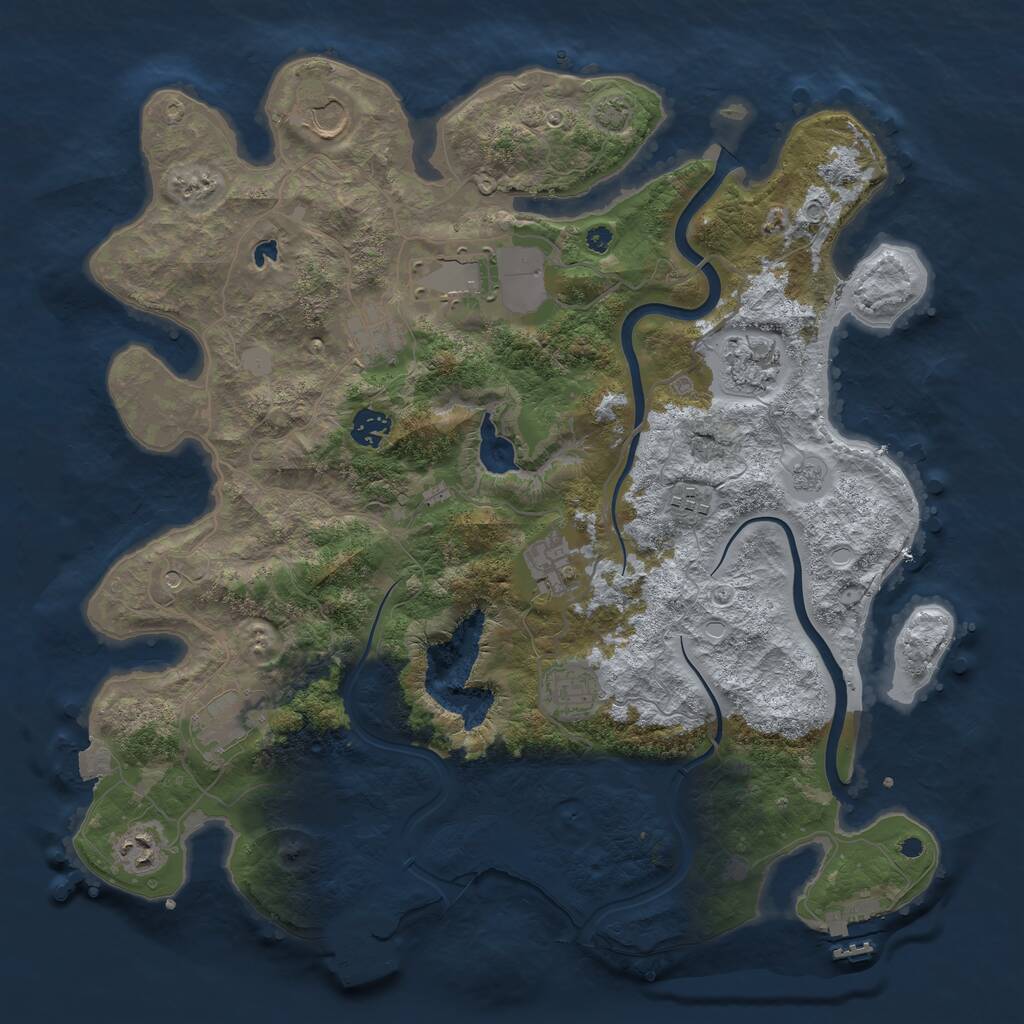 Rust Map: Procedural Map, Size: 4000, Seed: 286732623, 16 Monuments