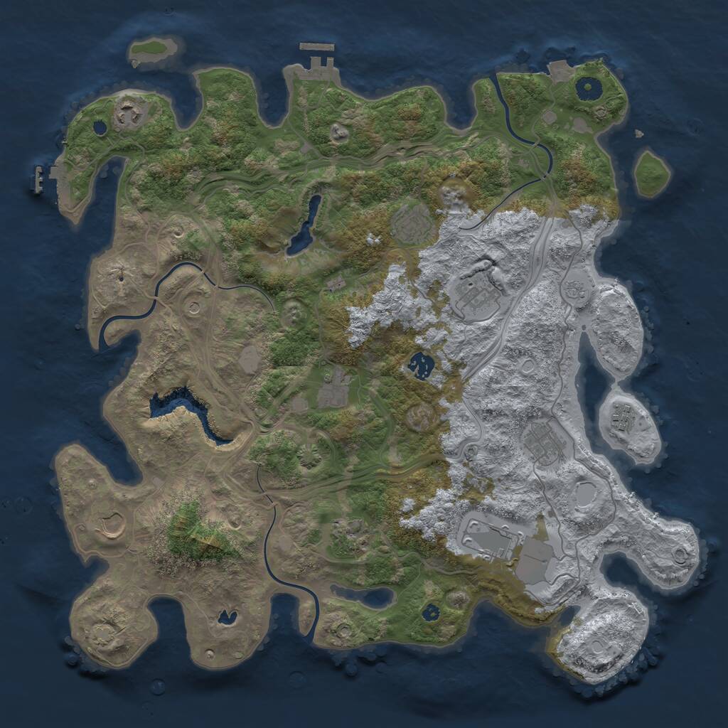Rust Map: Procedural Map, Size: 4250, Seed: 212221667, 16 Monuments