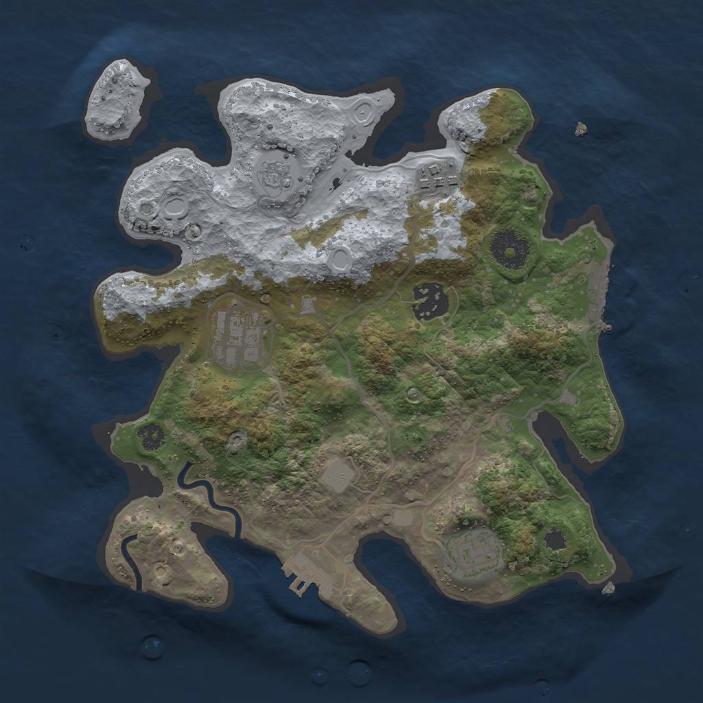 Rust Map: Procedural Map, Size: 2750, Seed: 775623374, 12 Monuments