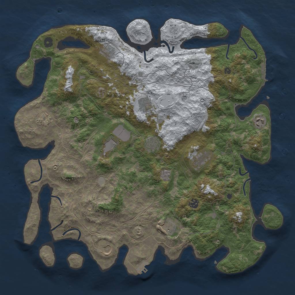 Rust Map: Procedural Map, Size: 4500, Seed: 5470, 20 Monuments