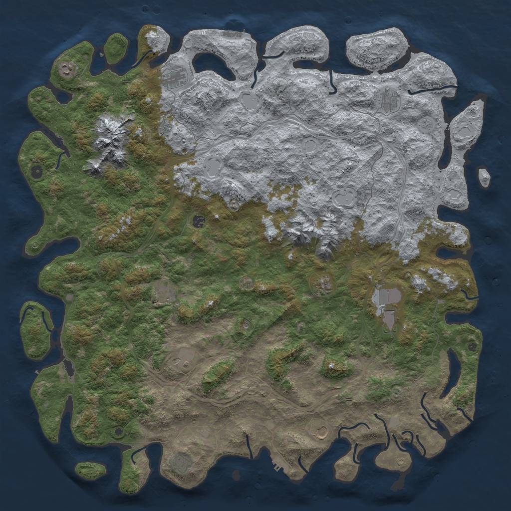 Rust Map: Procedural Map, Size: 6000, Seed: 23764, 20 Monuments