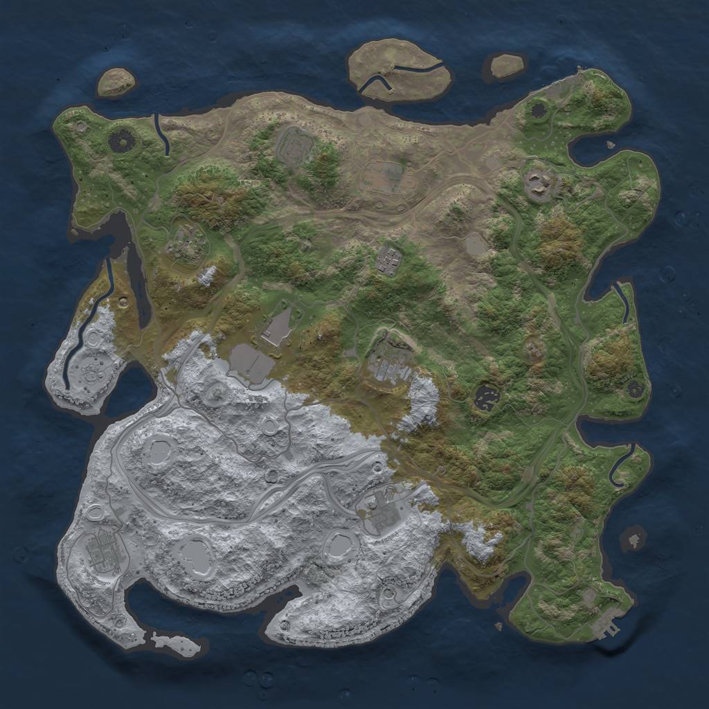 Rust Map: Procedural Map, Size: 4250, Seed: 2084839339, 19 Monuments
