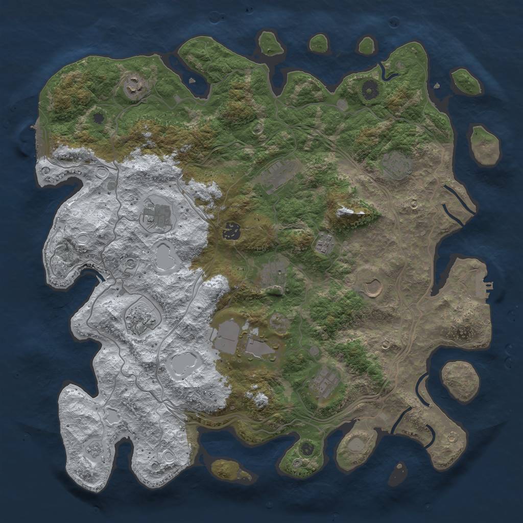 Rust Map: Procedural Map, Size: 4250, Seed: 1447134385, 20 Monuments