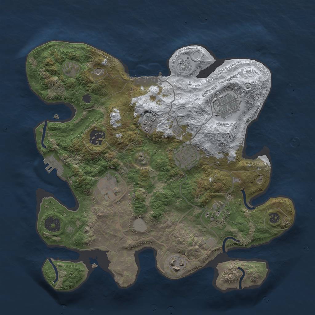 Rust Map: Procedural Map, Size: 3000, Seed: 1819269792, 16 Monuments