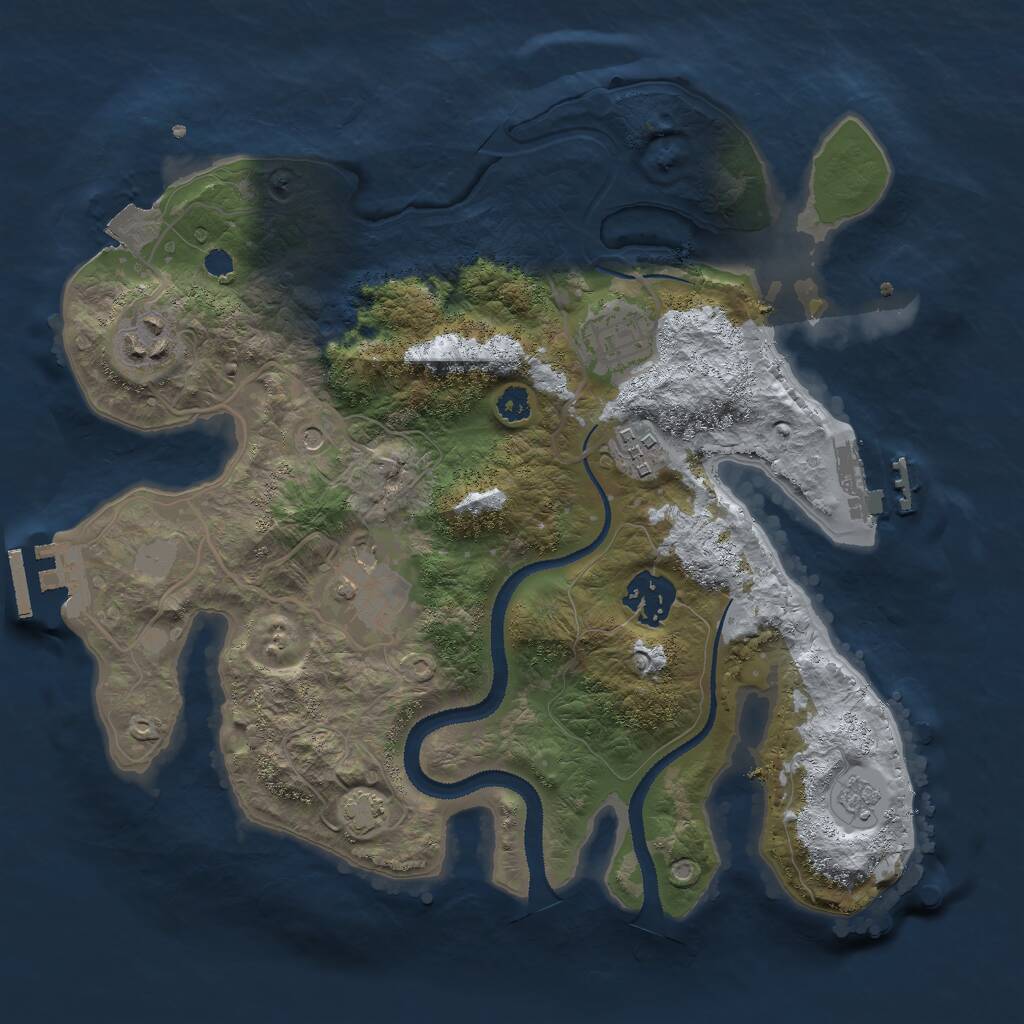 Rust Map: Procedural Map, Size: 3000, Seed: 971538720, 11 Monuments