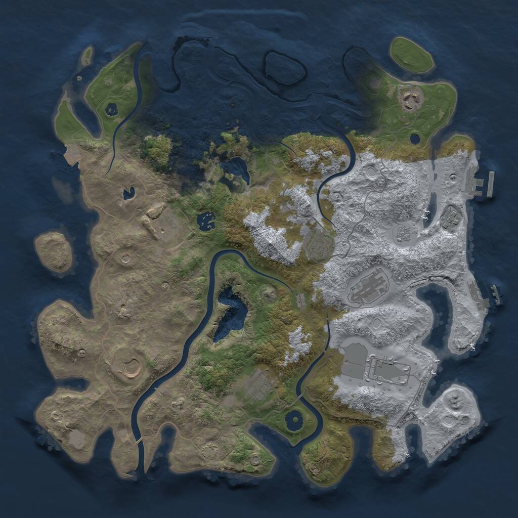 Rust Map: Procedural Map, Size: 4000, Seed: 344550090, 15 Monuments