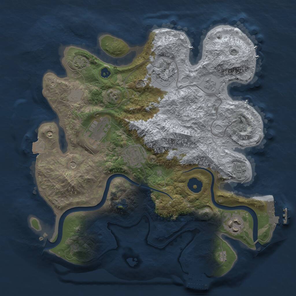 Rust Map: Procedural Map, Size: 3000, Seed: 9559453, 11 Monuments