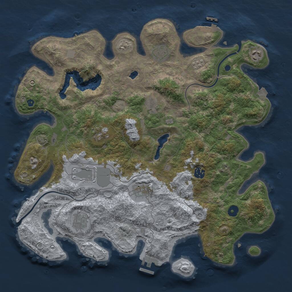 Rust Map: Procedural Map, Size: 4000, Seed: 708294, 15 Monuments