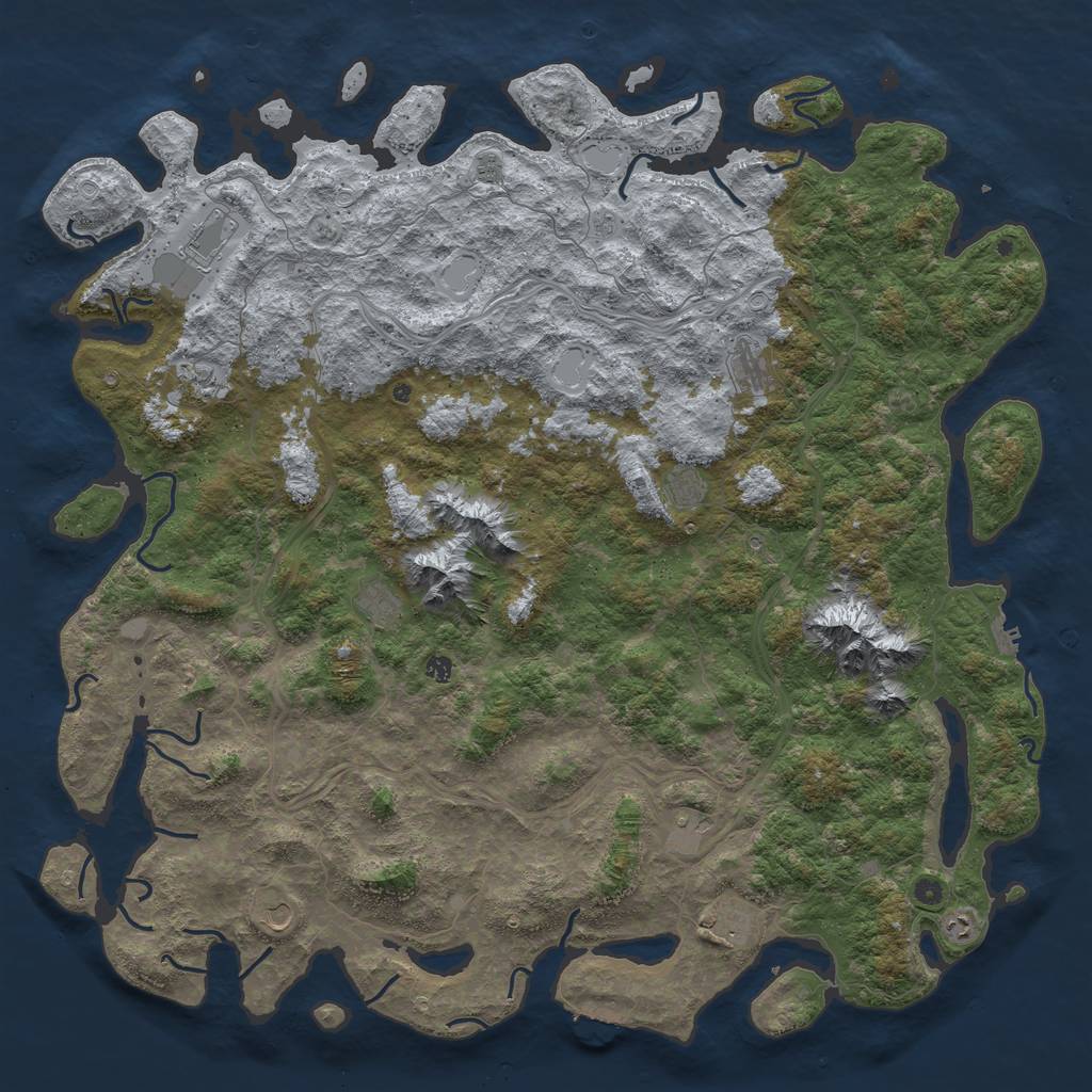 Rust Map: Procedural Map, Size: 6000, Seed: 420420420, 20 Monuments