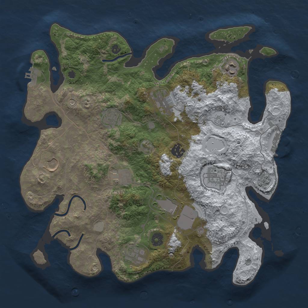 Rust Map: Procedural Map, Size: 3500, Seed: 567709185, 19 Monuments
