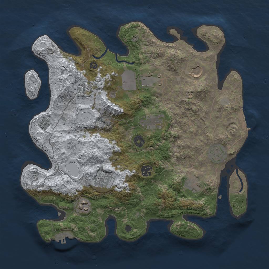 Rust Map: Procedural Map, Size: 3500, Seed: 16767, 19 Monuments