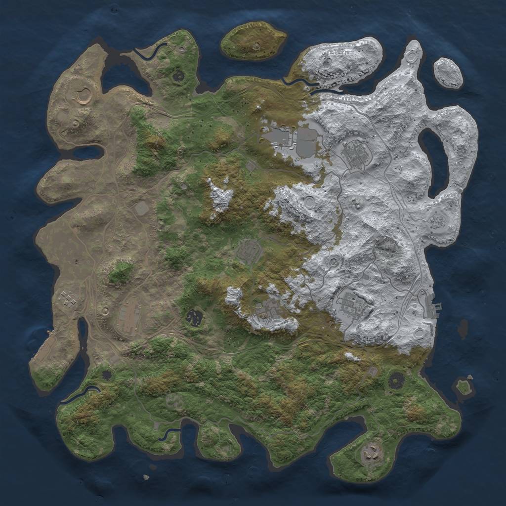Rust Map: Procedural Map, Size: 4500, Seed: 1613603837, 19 Monuments