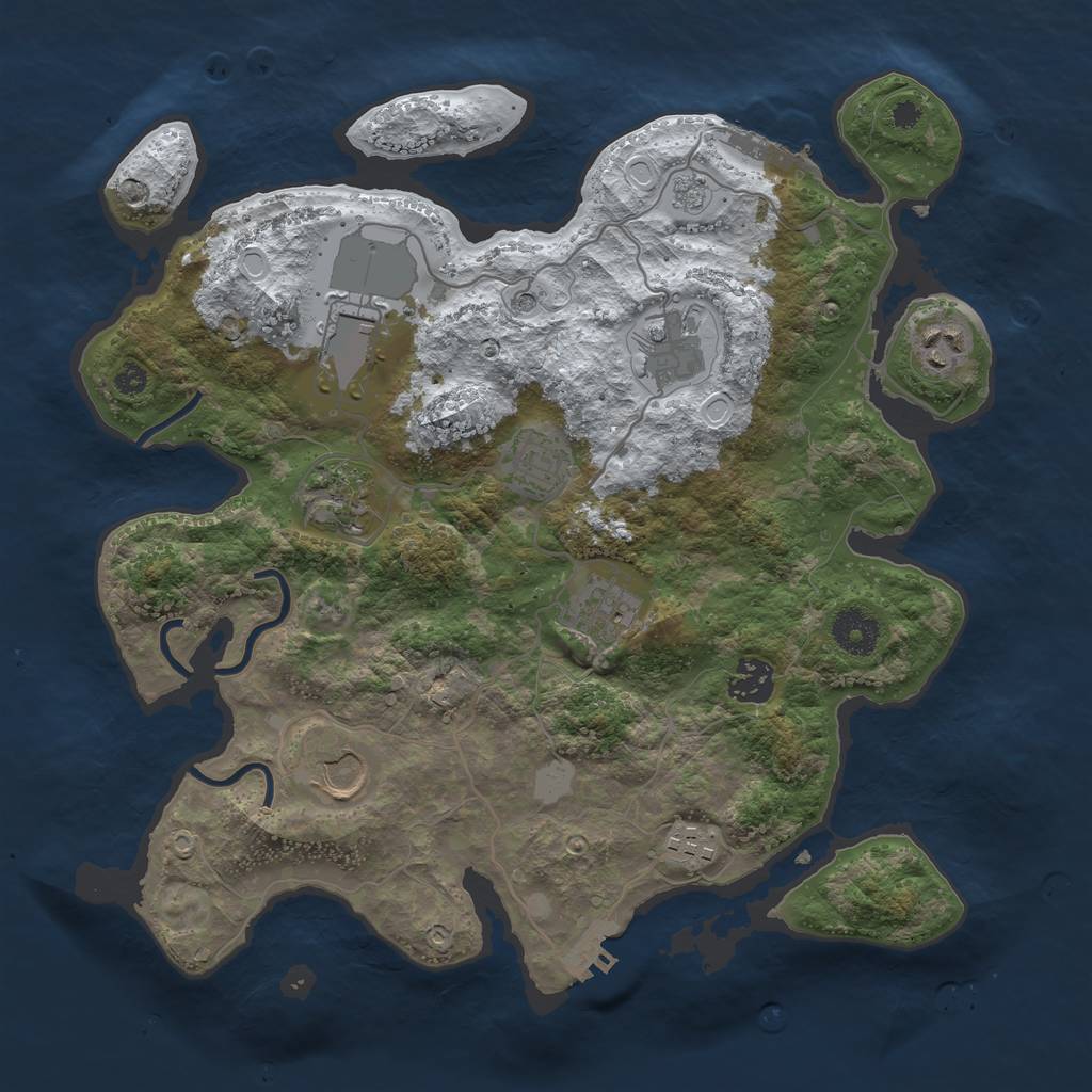 Rust Map: Procedural Map, Size: 3500, Seed: 14034, 18 Monuments