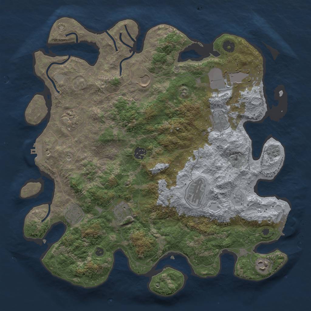 Rust Map: Procedural Map, Size: 3850, Seed: 1560949814, 19 Monuments