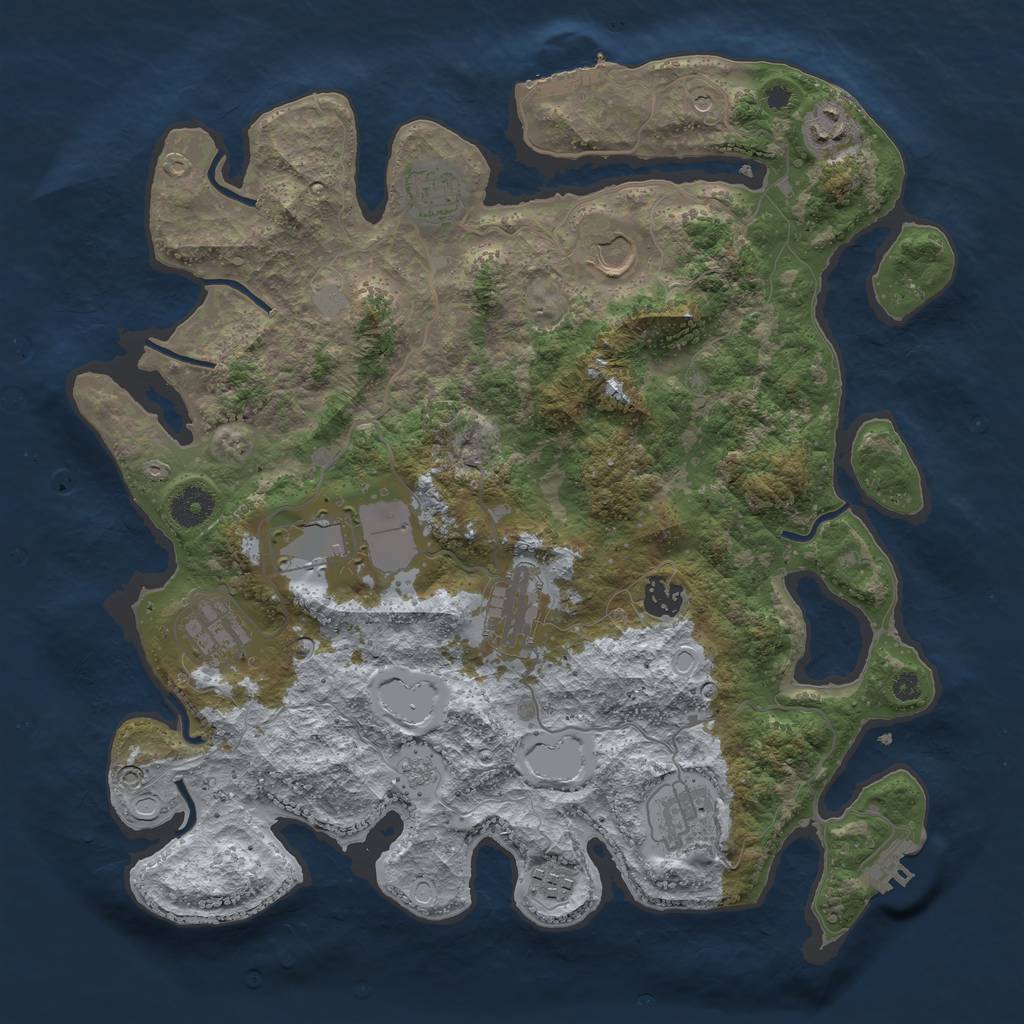 Rust Map: Procedural Map, Size: 3750, Seed: 1283683974, 18 Monuments