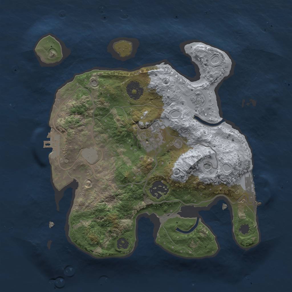 Rust Map: Procedural Map, Size: 2500, Seed: 448350, 11 Monuments